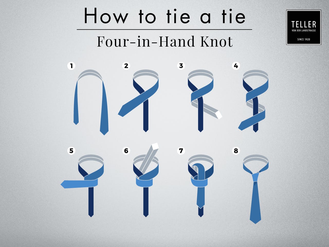 Anleitung für das Binden des Four-in-Hand Knoten